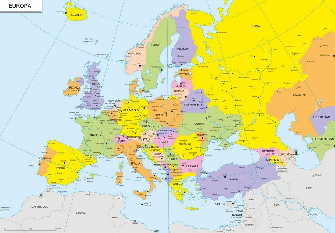 Mapa Europa países